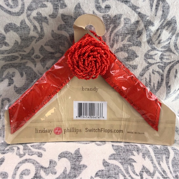 NIB Lindsey Phillips Orange Beaded Switch flops replacement top - Picture 10 of 11